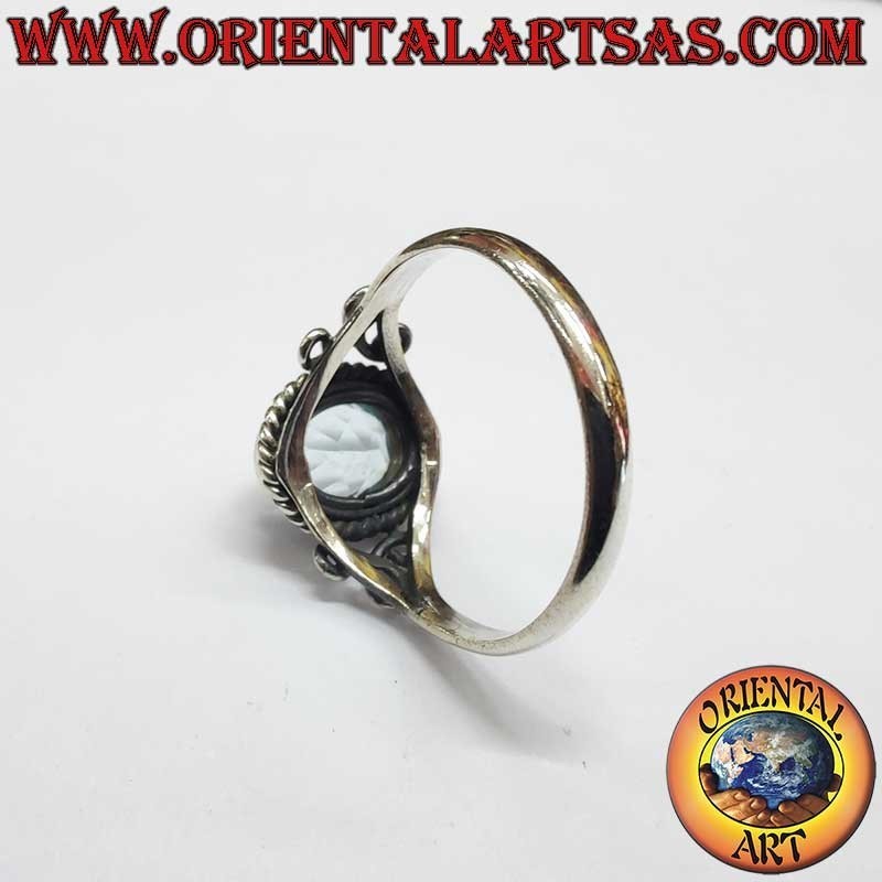 Bague Topaze Ovale Tresse Argent 925 7x9mm | Oriental Art