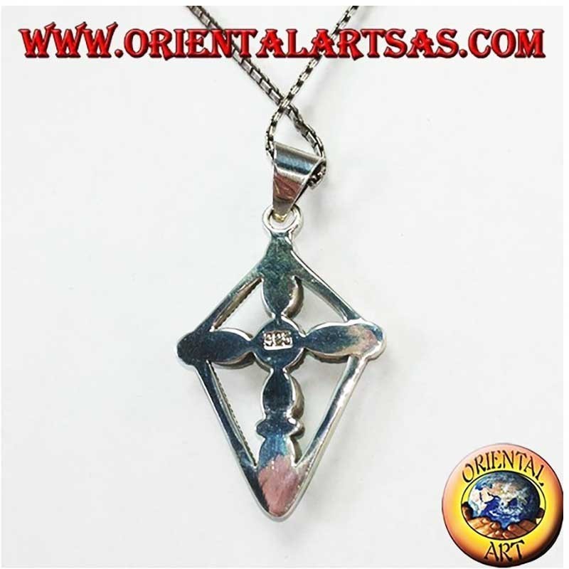 Colgante Cruz Turquesas Ovales Redonda Plata 925 | Oriental Art