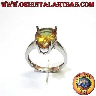 Smoky Topaz Teardrop 4 Prong Ring 925 Silver - Natural Stone Oriental Art