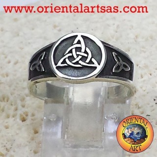 Anillo Sello Triquetra Nudo Tyrone Plata 925 - Joyería Celta Oriental Art