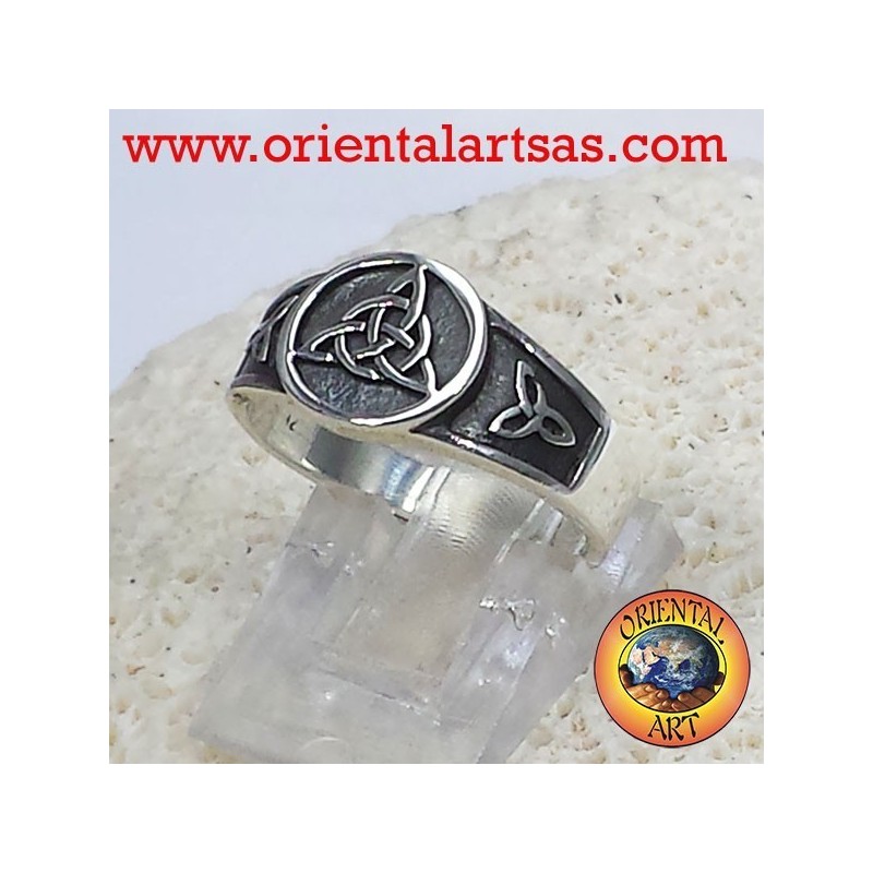 Anello nodo celtico triskell nodo Tyrone in argento