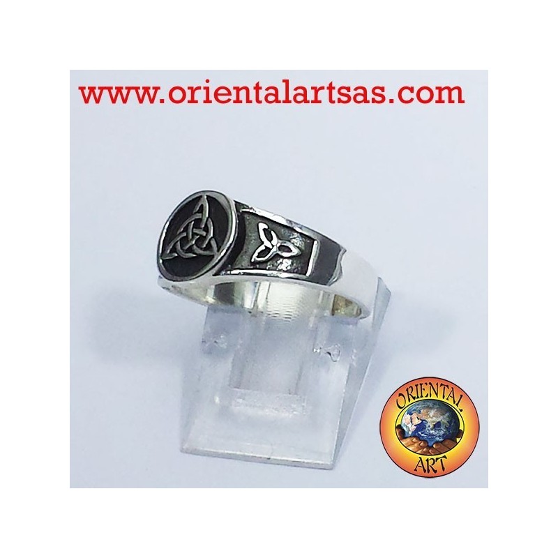 Anello nodo celtico triskell nodo Tyrone in argento