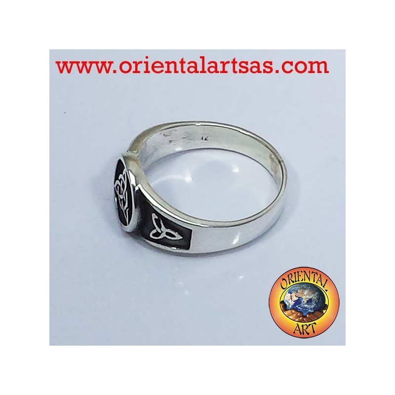 Celtic knot ring triskell node Tyrone silver