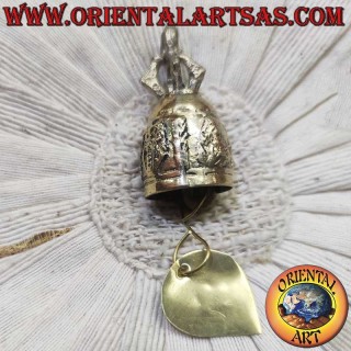Cloche à vent de temple en bronze. Poids 40g, hauteur 55mm, diamètre 25mm. Son purificateur pour méditation.