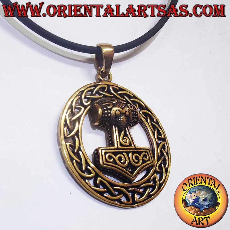 Ciondolo Martello Thor Mjöllnir Nodo Celtico Bronzo 32mm | Oriental Art  Meta Descrizione: