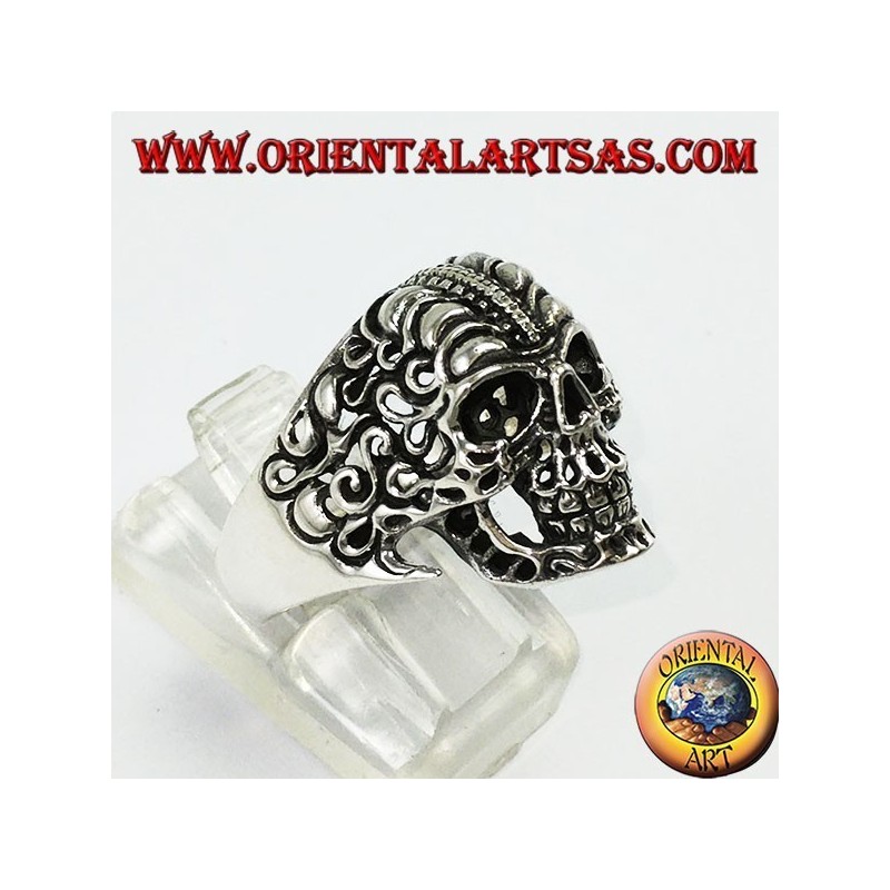 Silver ring, Tribal skull