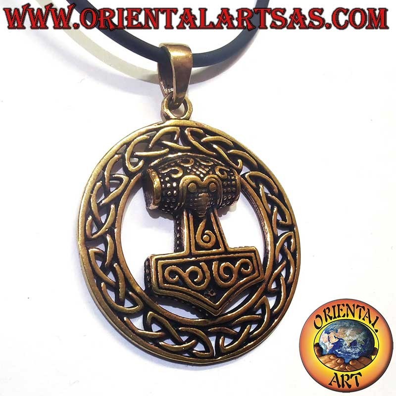 Pendentif Marteau Thor Mjöllnir Nœud Celtique Bronze 32mm | Oriental Art