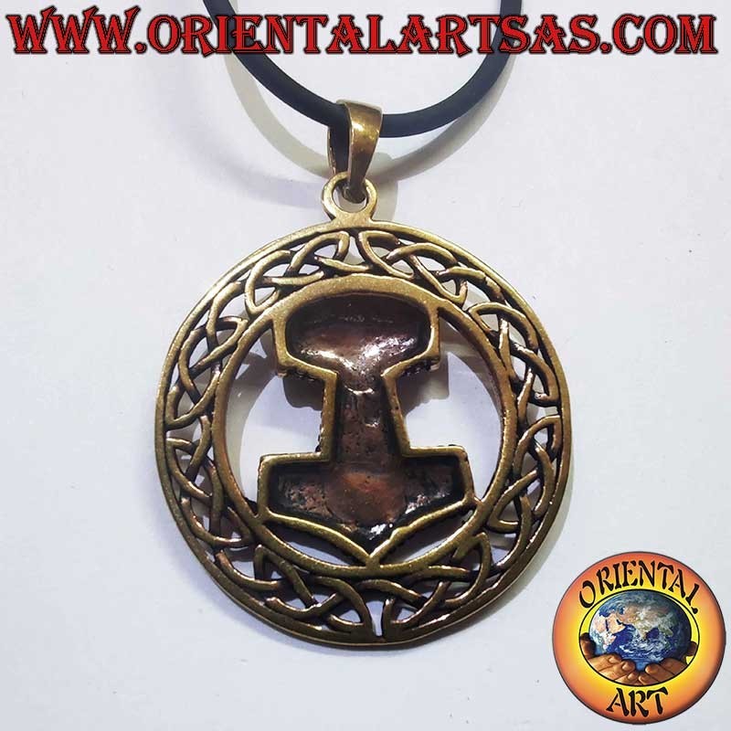 Thorhammer Mjöllnir Keltischer Knoten Anhänger Bronze 32mm | Oriental Art