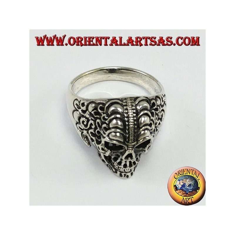 Silver ring, Tribal skull