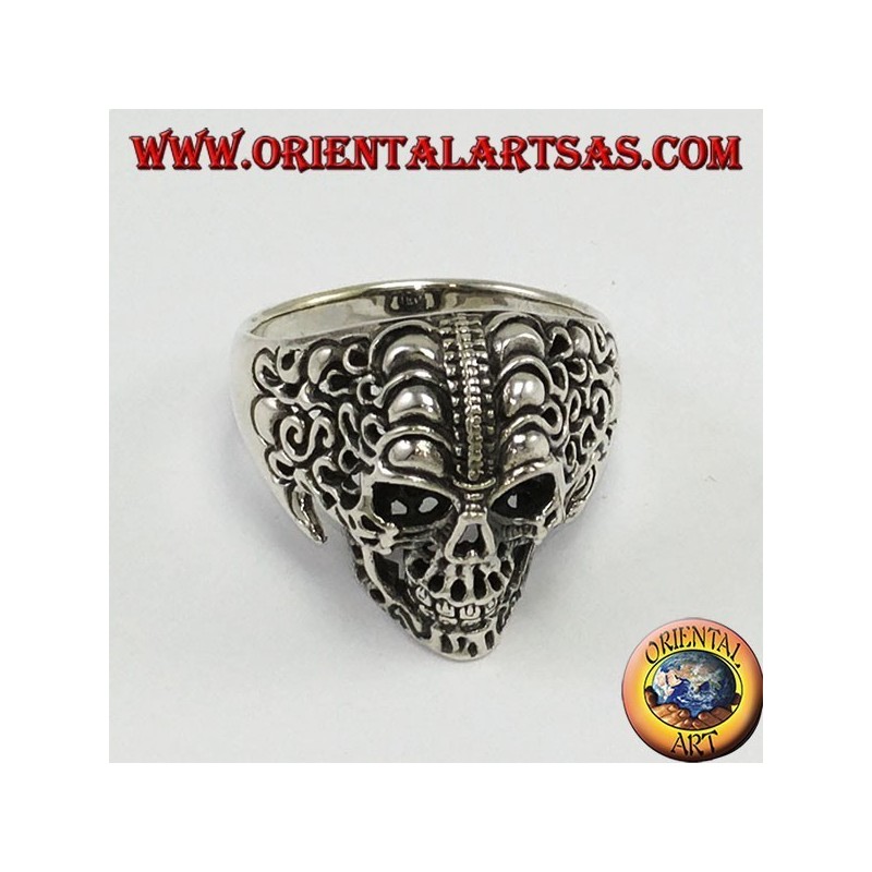 Silver ring, Tribal skull