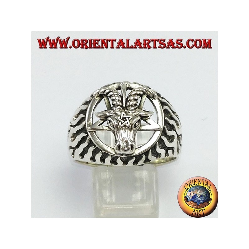 Anello in argento,Il Bafometto ( il Caprone di Mendes)