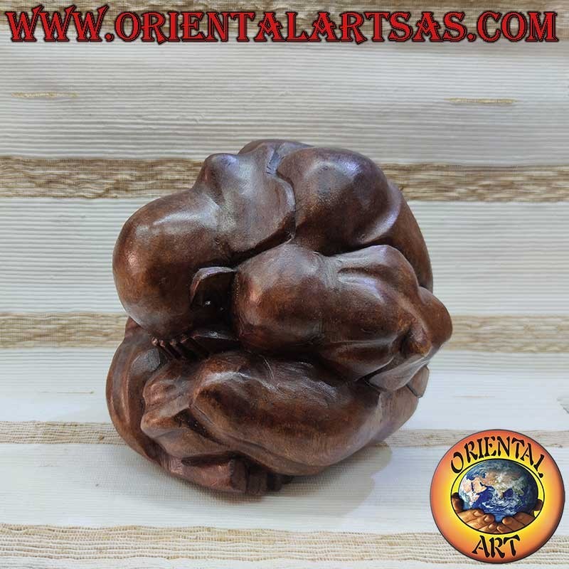 Scultura Yogi Legno Suar Fatto a Mano 17cm - Pezzo Unico | Oriental Art