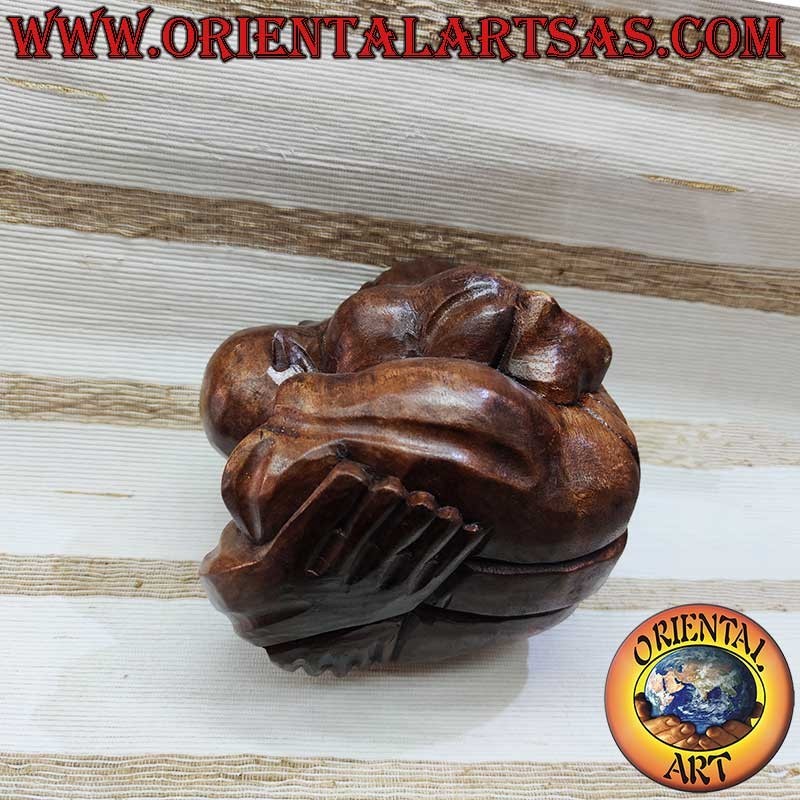 Escultura Yogi Madera de Suar Hecha a Mano 17cm - Pieza Única | Oriental Art