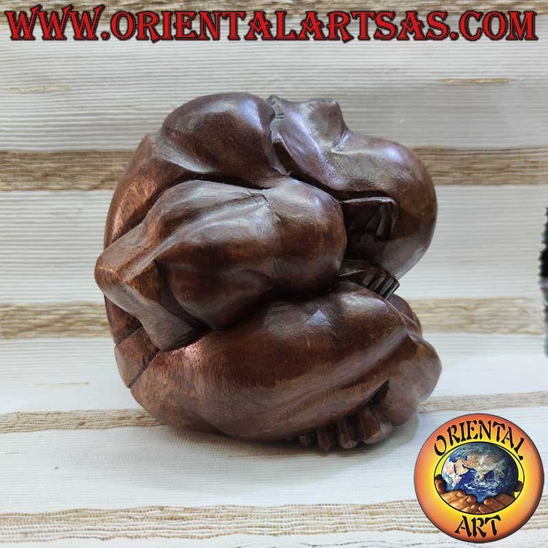 Sculpture Yogi Bois de Suar Fait Main 17cm - Pièce Unique | Oriental Art