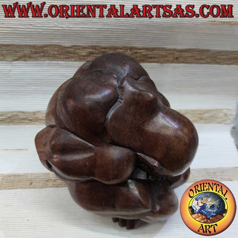 Yogi Skulptur Suar Holz Handgefertigt 17cm - Einzelstück | Oriental Art