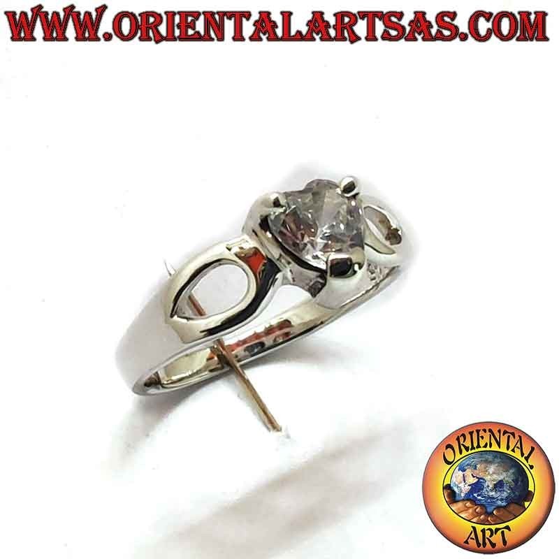 Herz Zirkon Tropfen Durchbrochen Ring 925 Silber 5x5mm | Oriental Art