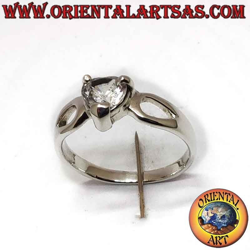 Herz Zirkon Tropfen Durchbrochen Ring 925 Silber 5x5mm | Oriental Art