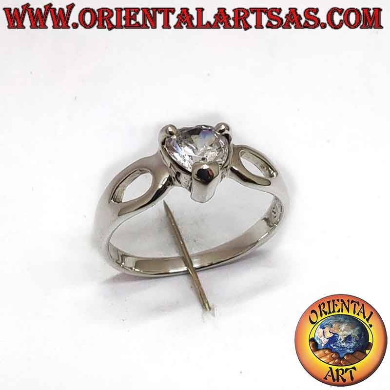 Bague Cœur Zircon Goutte Ajourée Argent 925 5x5mm | Oriental Art