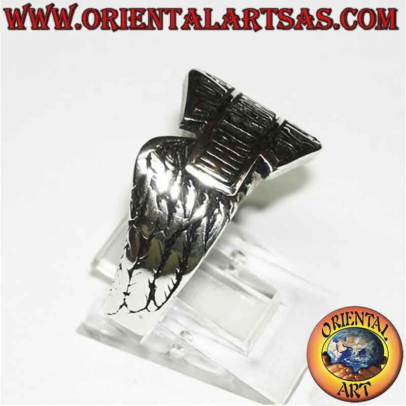 Anello Argento 925 Harley Davidson Ali Alto Rilievo Biker