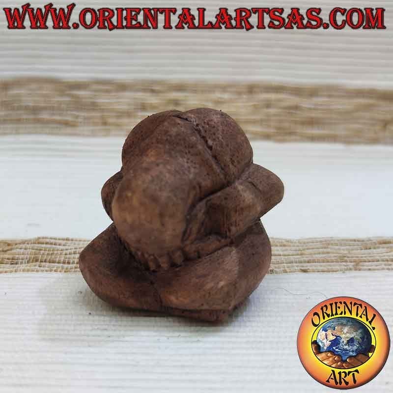Yogiman Statue Suarholz Weinender Buddha Handgefertigt Unikat