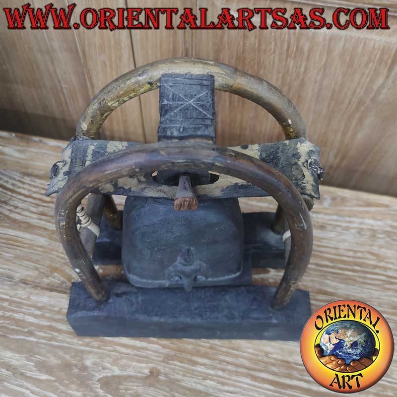 Campana Bronzo Airavata Elefante Tre Teste Alto Rilievo 3D Karen Burma