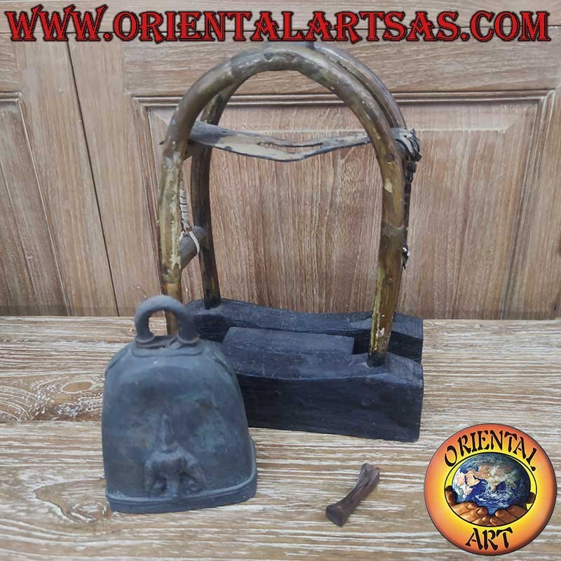 Bronze Bell Airavata Three Headed Elephant High 3D Relief Karen Burma