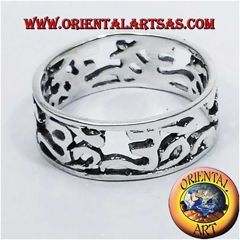 Anello Argento 925 Om Traforato Fascia Spirituale | Oriental Art