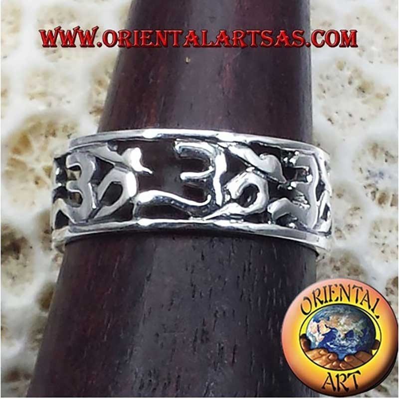 Anello Argento 925 Om Traforato Fascia Spirituale | Oriental Art