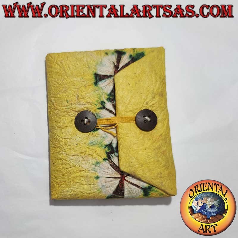 Handmade Lokta Paper Notebook Nepal Central Closure 15x11 cm