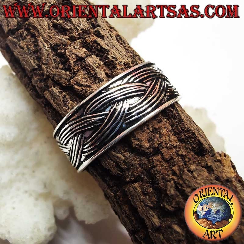 925 Silber Geflochten Ziselierter Ring Verstellbar Zeh Midi | Oriental