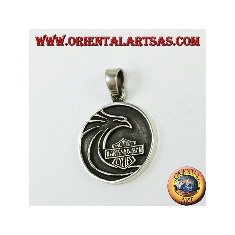 Pendentif en argent Harley Davidson avec aigle stylisé