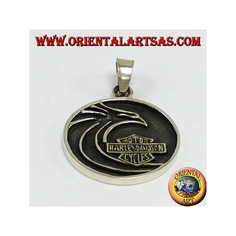 Colgante de plata Harley Davidson con águila estilizada