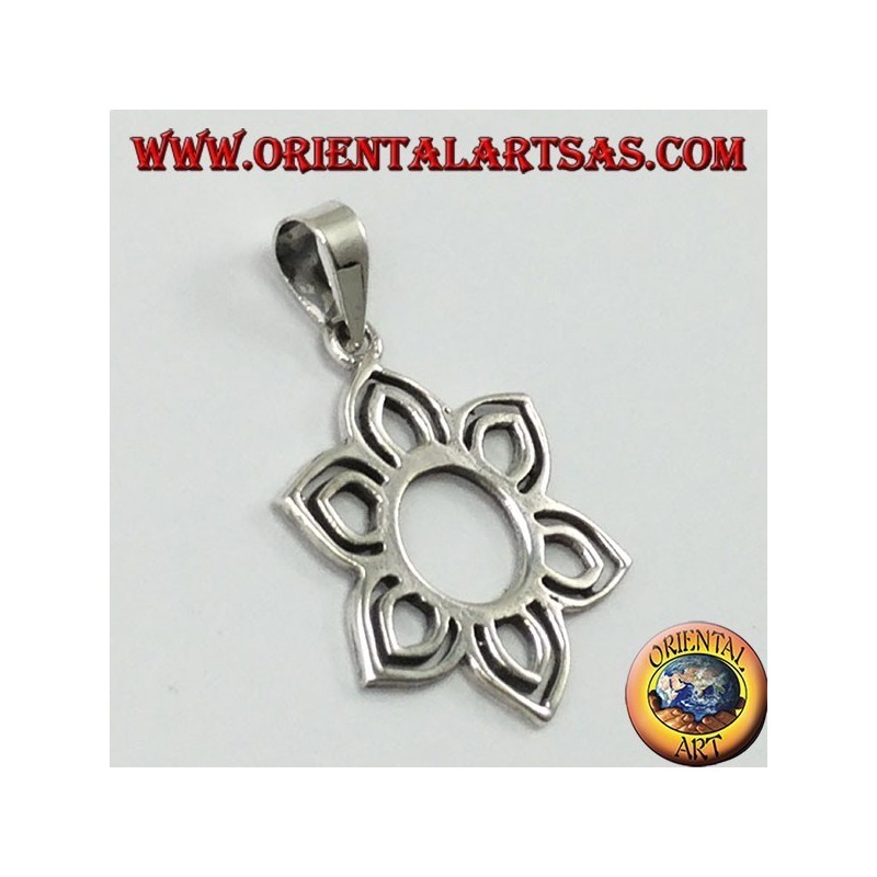 Silver Pendant, Lotus Flower