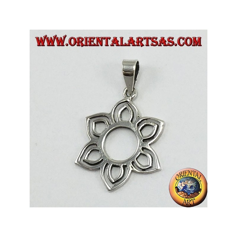 Colgante de plata, flor de loto