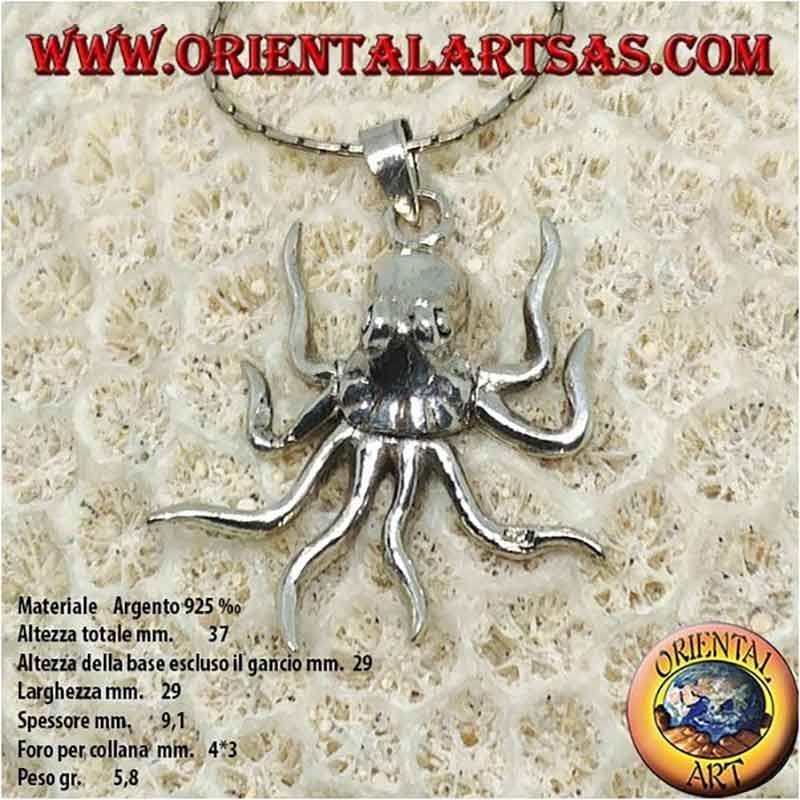 Colgante en plata del pulpo , símbolo móvil de la inteligencia.