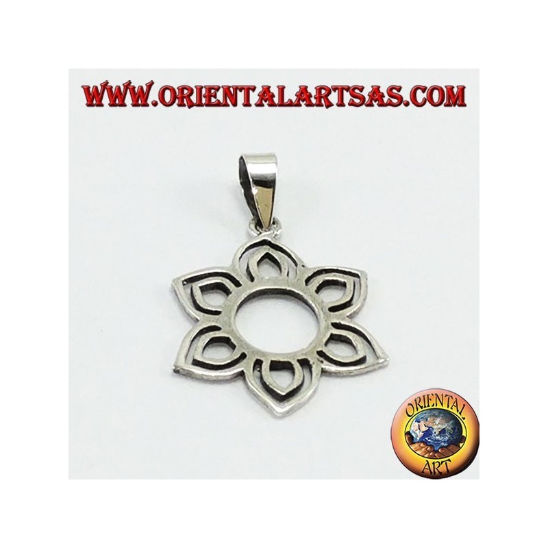 Colgante de plata, flor de loto