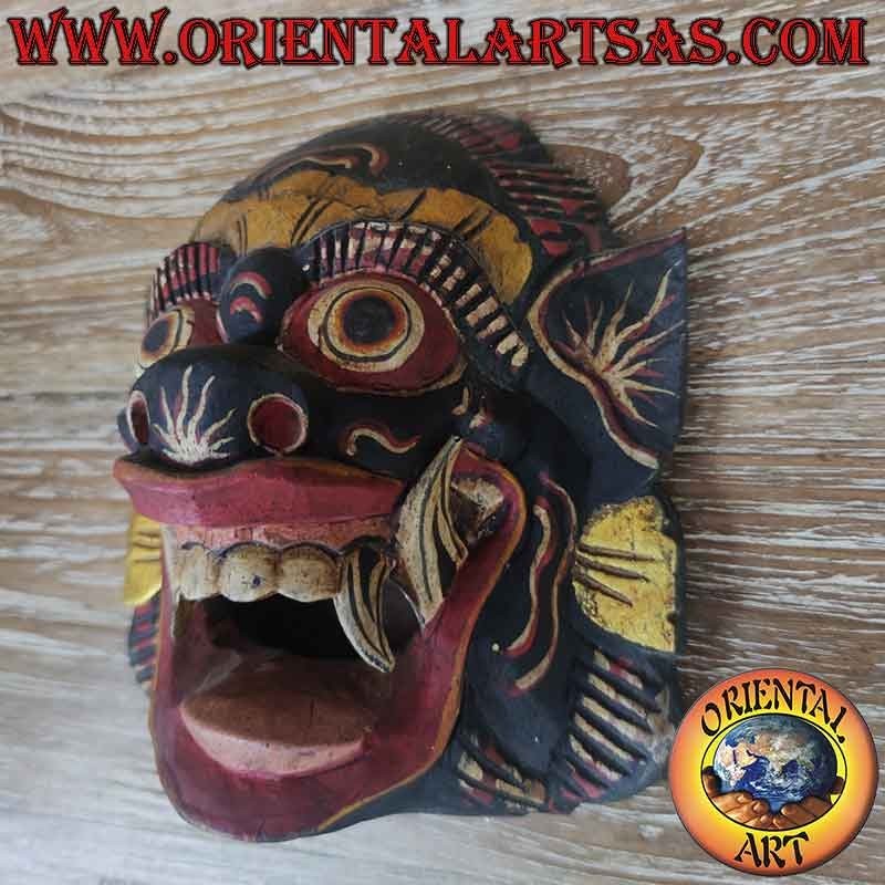 Masque Barong Bali Sculpté Peint Main Bois 20 cm |Oriental Art
