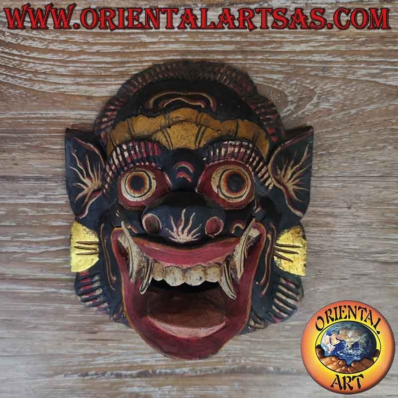 Masque Barong Bali Sculpté Peint Main Bois 20 cm |Oriental Art