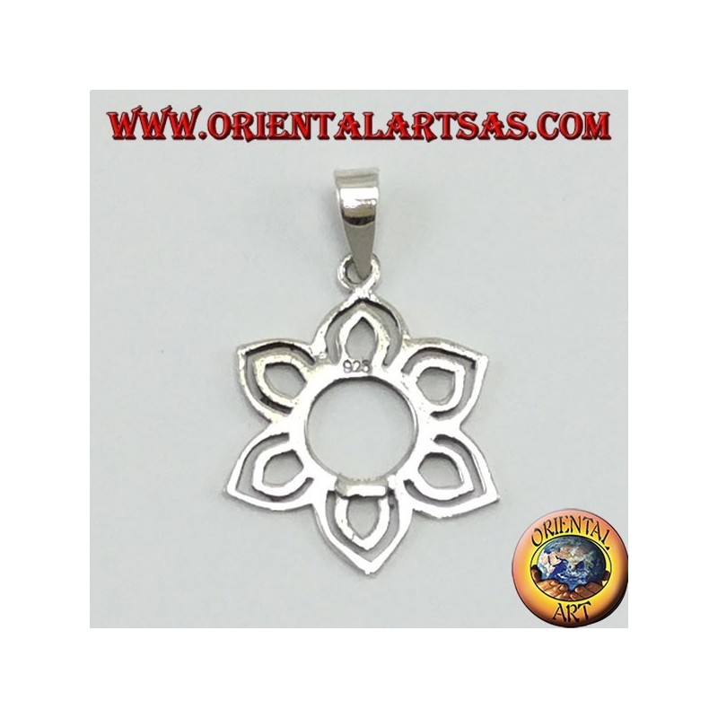 Pendentif en argent, fleur de lotus