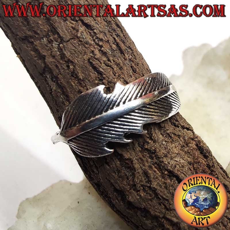 Adjustable 925 Silver Ring Chiseled Feather Finger Toe Midi
