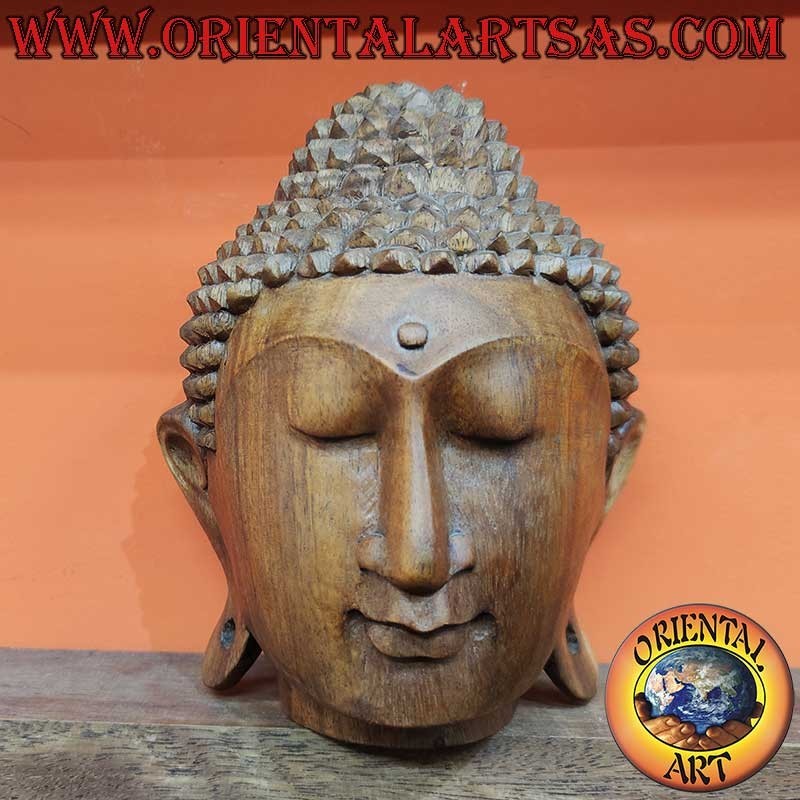 Buddha Kopf Suarholz 23 cm Handgeschnitzt Indonesien