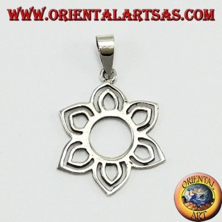 Silver Pendant, Small Lotus Flower