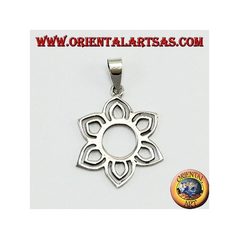Silber Anhänger, Kleine Lotus Blume