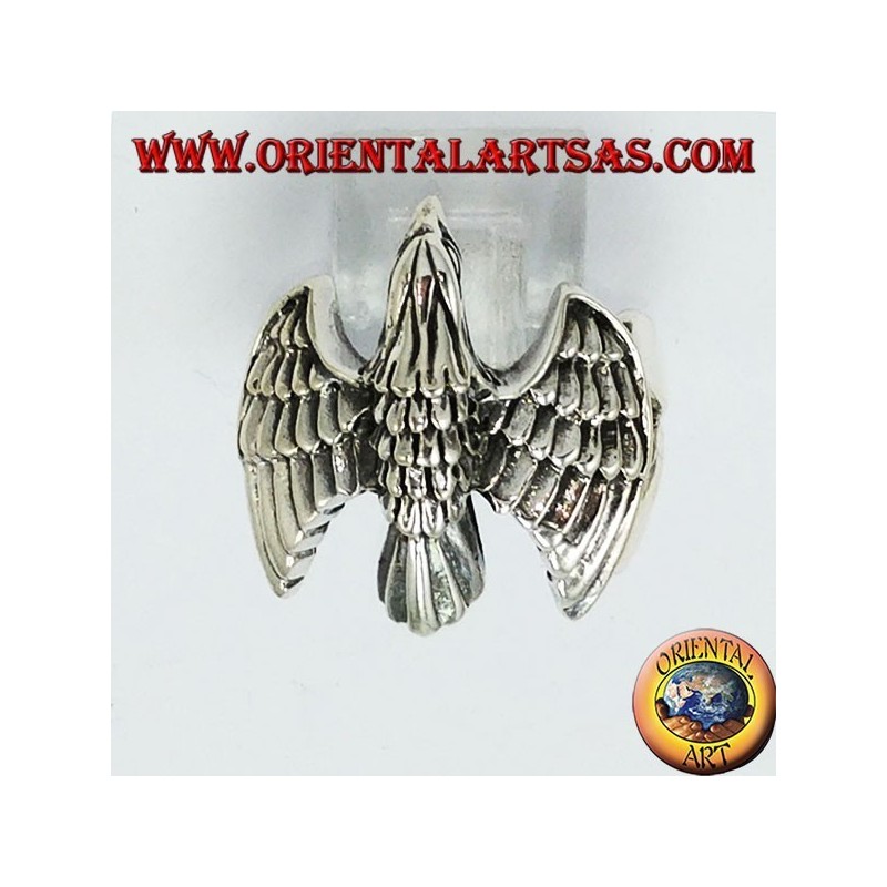 Bague en argent, aigle fly