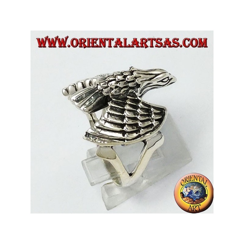 Silver ring, eagle fly