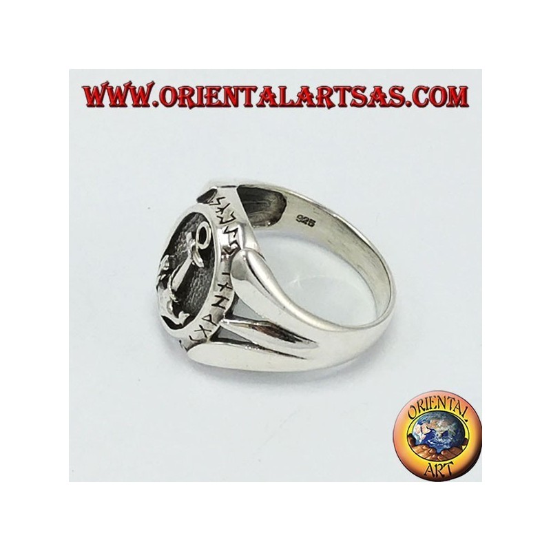 Silber Ring mit Anker