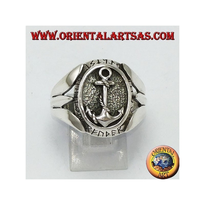 Silber Ring mit Anker