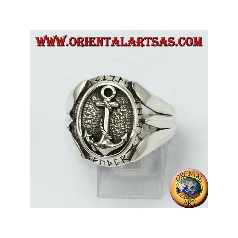 Silber Ring mit Anker
