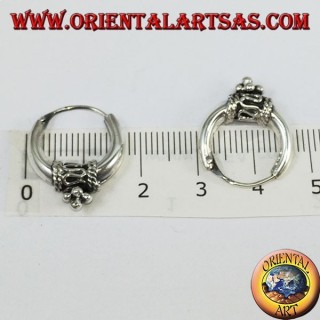 Silver earrings, decorated crescent circle with Ø mm diameter. 17