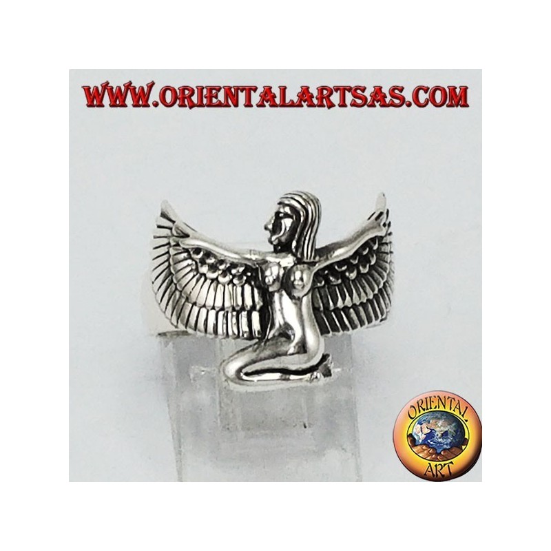 Anello in argento  Iside la dea alata 